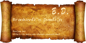 Brankován Domán névjegykártya